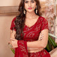 Red Faux Georgette Lehenga Set - Rajwada