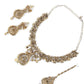 Red, Gold And Green Crystal Necklace Set - Rajwada