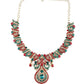 Red, Gold And Green Crystal Necklace Set - Rajwada