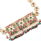 Red-Green Square Multicolour Choker Set - Rajwada