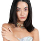 Red Kundan statement necklace set - Rajwada