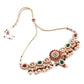 Red Kundan statement necklace set - Rajwada