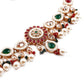 Red Kundan statement necklace set - Rajwada