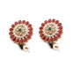 Red Kundan statement necklace set - Rajwada