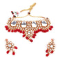 Red Onyx and Kundan Choker with Earrings - Rajwada