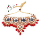 Red Onyx and Kundan Choker with Earrings - Rajwada