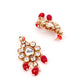 Red Onyx and Kundan Choker with Earrings - Rajwada