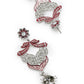 Red Silver Tone Amazing Dangle Earrings - Rajwada