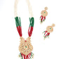Red, White and Green Multi-layered Traditional Chain - Rajwada