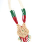 Red, White and Green Multi-layered Traditional Chain - Rajwada