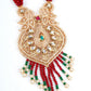 Red, White and Green Multi-layered Traditional Chain - Rajwada