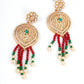 Red, White and Green Multi-layered Traditional Chain - Rajwada