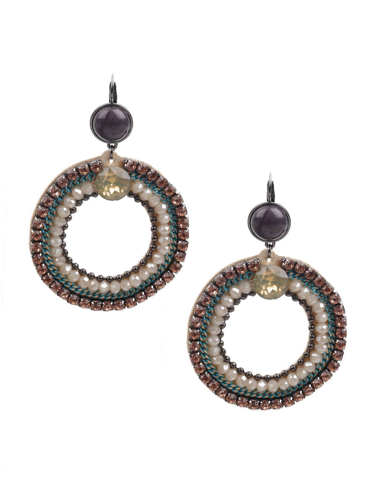 RETRO MULTICOLOERD HOOP EARRINGS - Rajwada