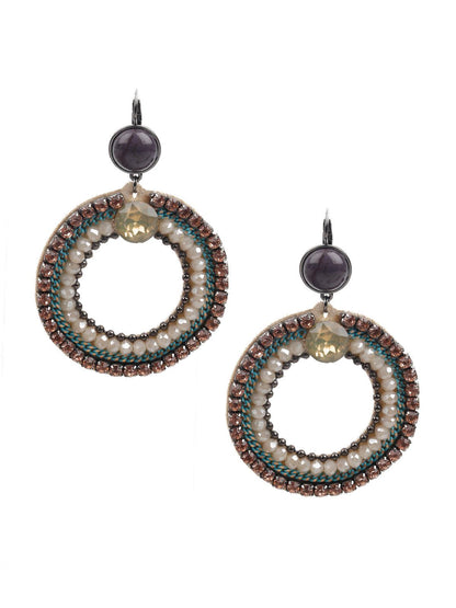 RETRO MULTICOLOERD HOOP EARRINGS - Rajwada