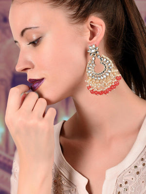 Rich pot shape kundan pearl earrings - Rajwada