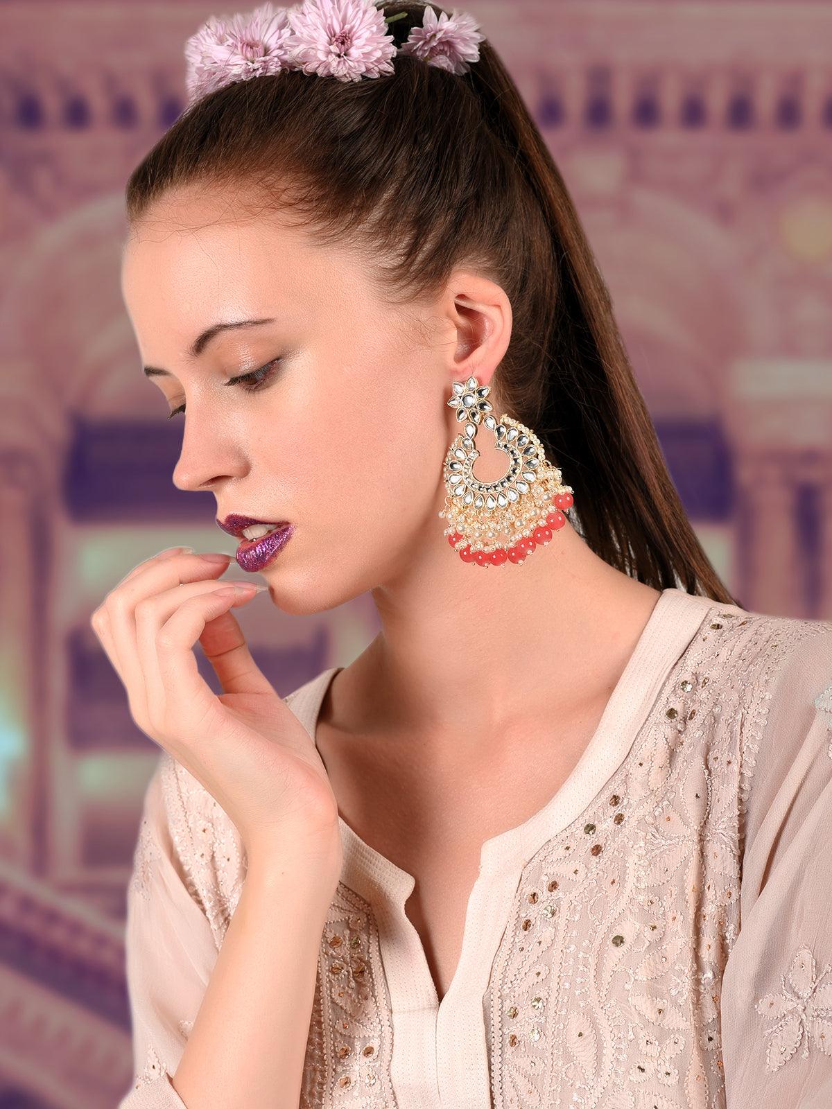Rich pot shape kundan pearl earrings - Rajwada