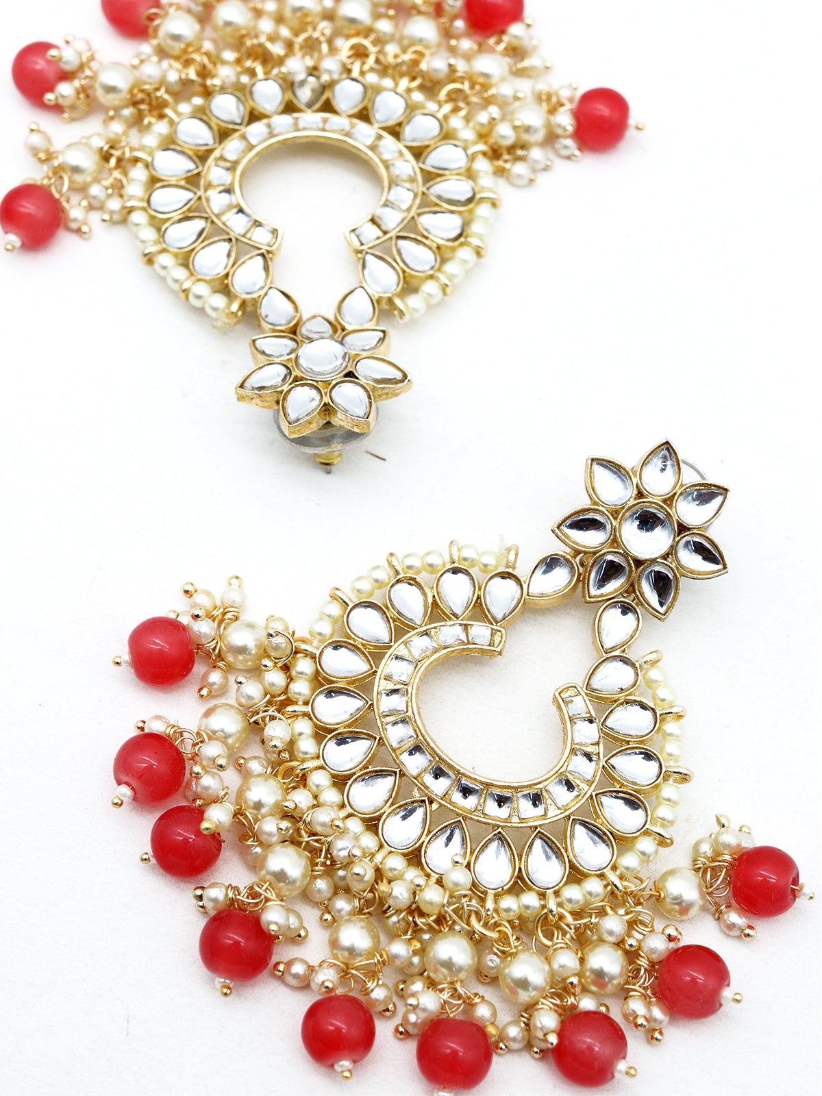 Rich pot shape kundan pearl earrings - Rajwada