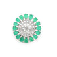 Rajwada Green Embellished Silver Plated Rings For Women