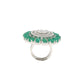 Rajwada Green Embellished Silver Plated Rings For Women