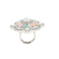 Rajwada Multicolored Embellished Silver Plated Rings For Women
