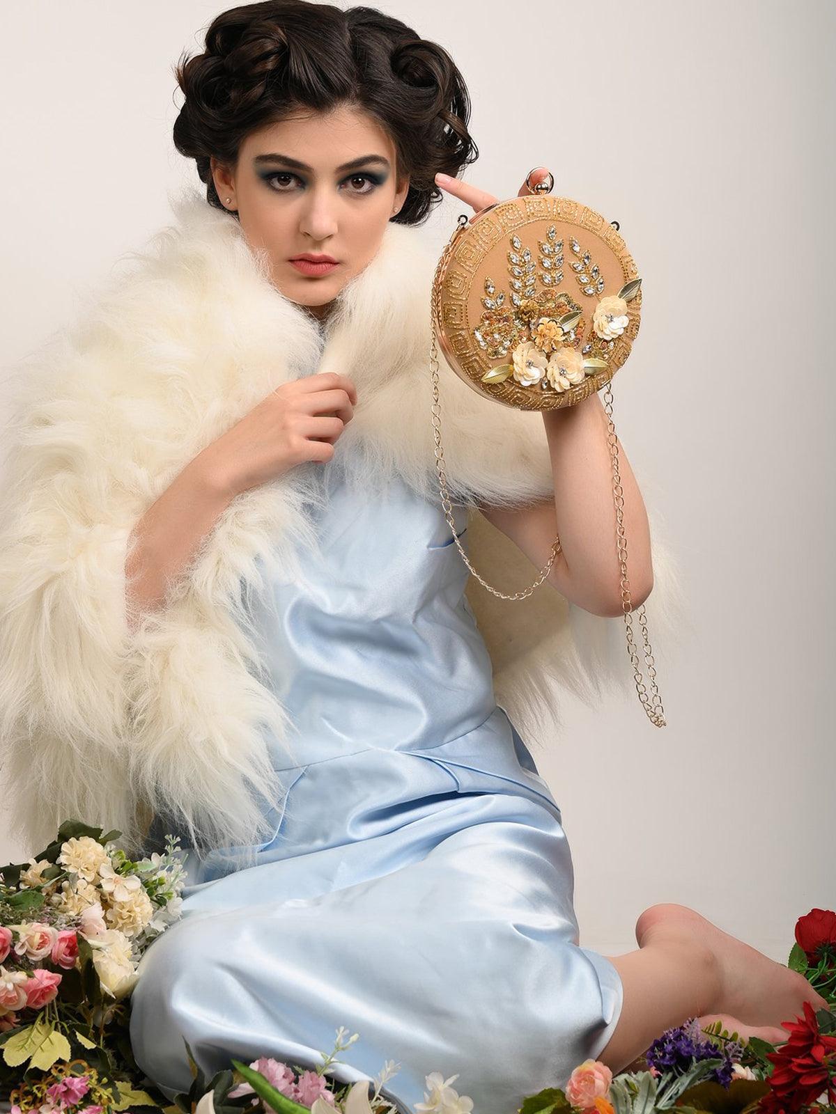 Round Embellished Inspired Sling Bag - Rajwada