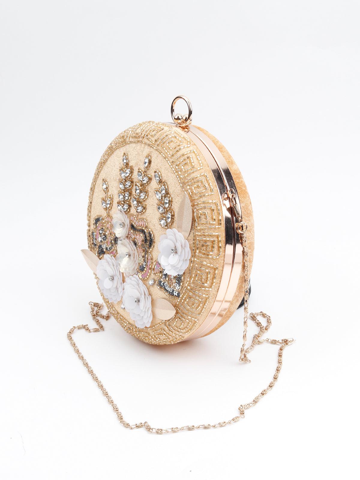 Round Embellished Inspired Sling Bag - Rajwada
