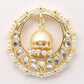 Round gold tone kundan and pearl earrings - Rajwada