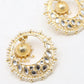 Round gold tone kundan and pearl earrings - Rajwada