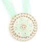 Round Green and White Kundan Jewellery Set - Rajwada
