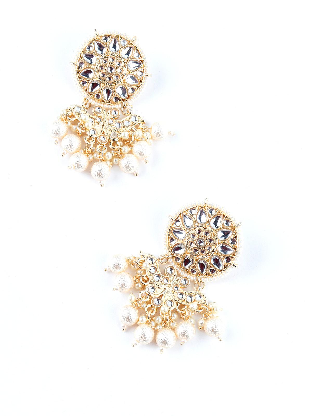 Round Pretty Gold Tone Choker Set - Rajwada