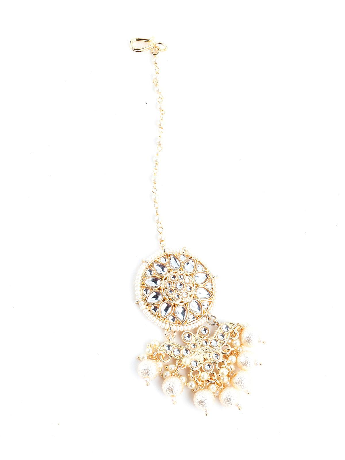 Round Pretty Gold Tone Choker Set - Rajwada