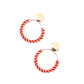 Round Red Beaded Dangle Earrings - Rajwada
