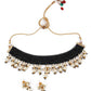 Royal Blue Beautiful Onyx-Pearl-Kundan Choker Set! - Rajwada
