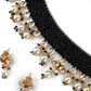 Royal Blue Beautiful Onyx-Pearl-Kundan Choker Set! - Rajwada