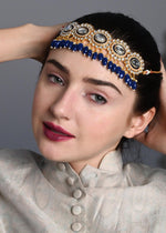 Royal Blue Gold Choker Set - Rajwada