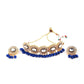 Royal Blue Gold Choker Set - Rajwada