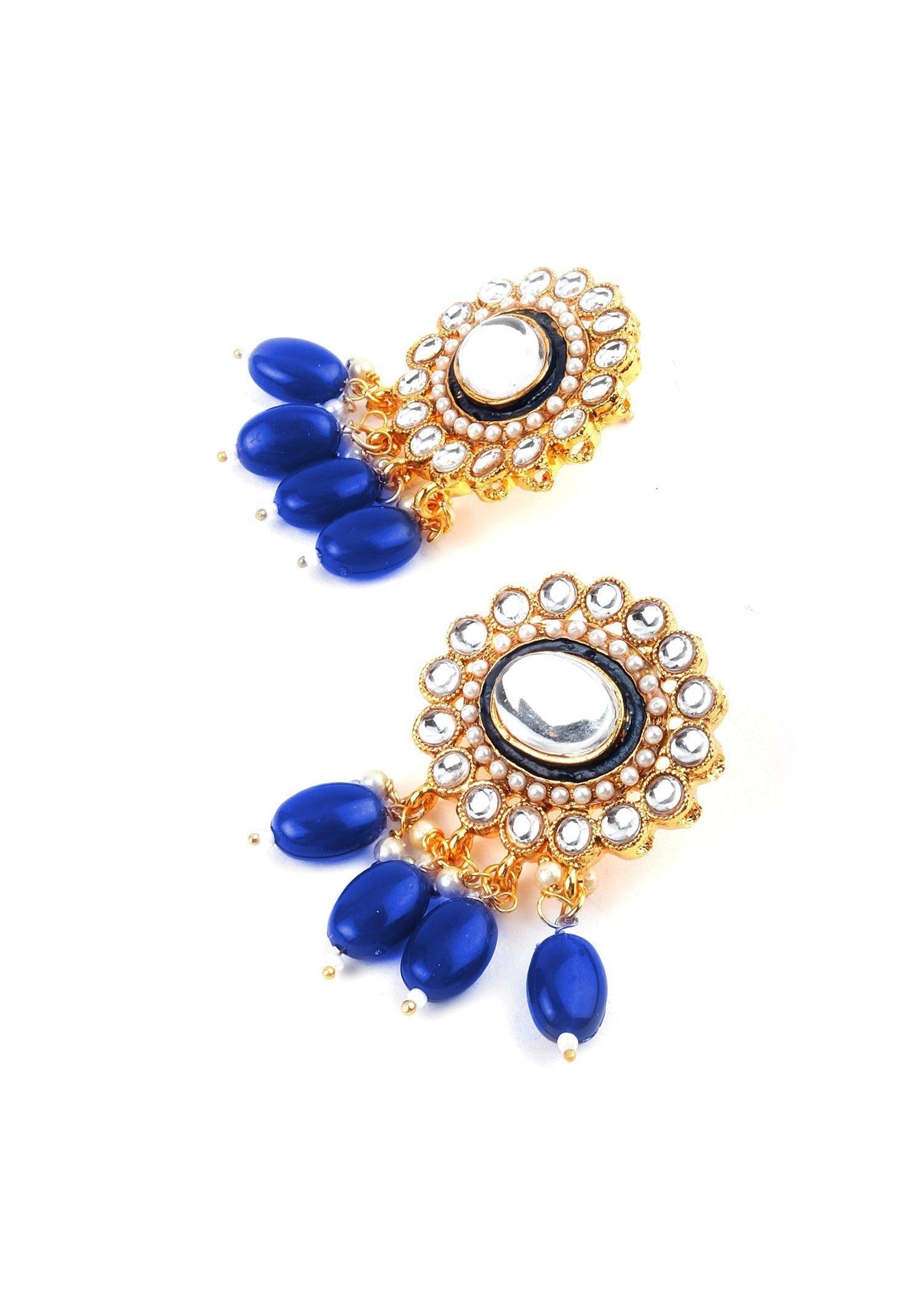 Royal Blue Gold Choker Set - Rajwada