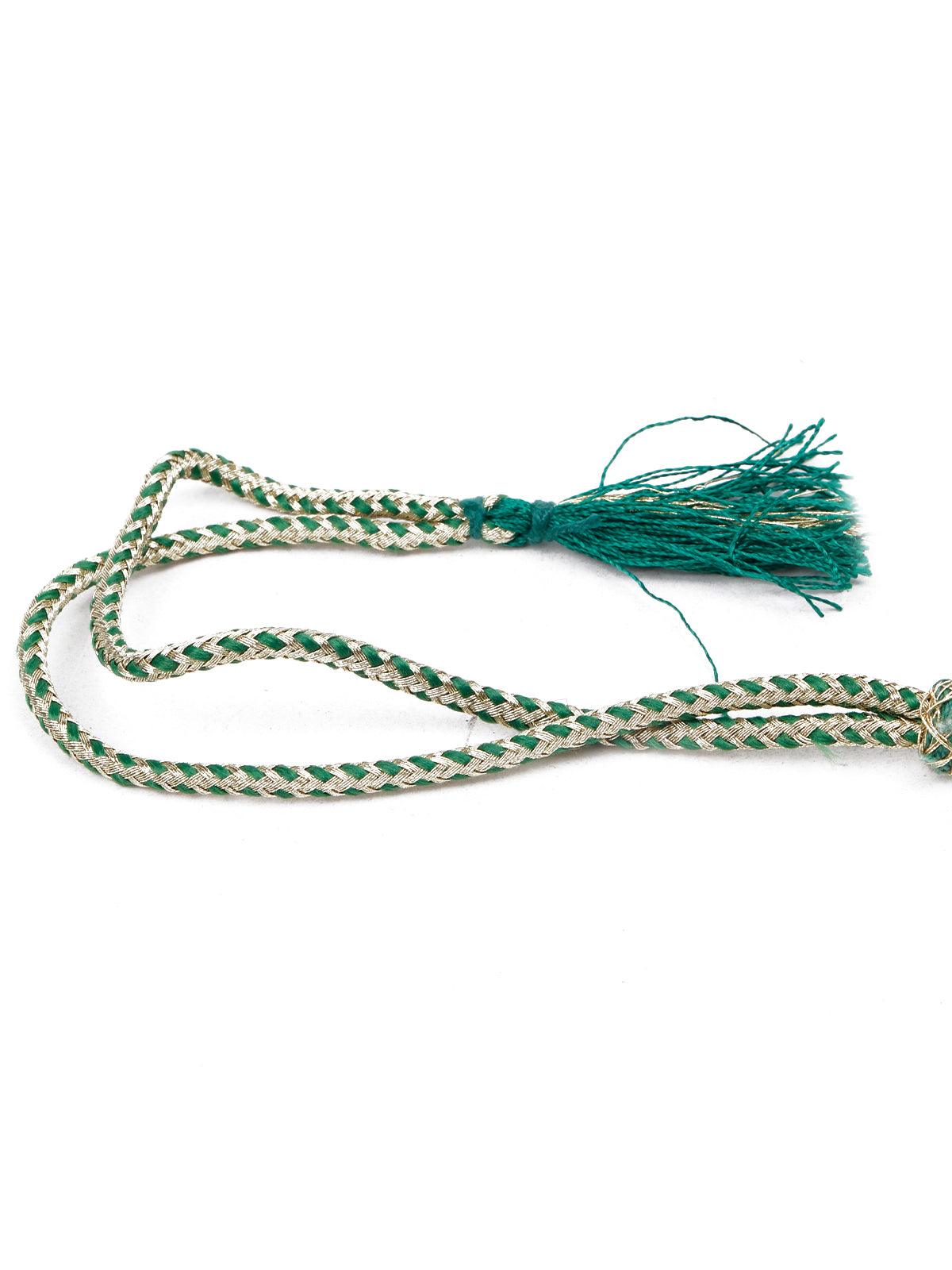 Royal emerald green choker necklace with a gorgeous pendant jewellery set&nbsp; - Rajwada