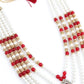 Ruby and White Multi Layered Kundan Necklace - Rajwada
