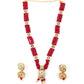 Ruby Color Statement Necklace Set - Rajwada