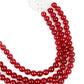 Ruby Onyx Beads Loop Necklace Set With Silver Embellishments - Rajwada