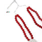 Ruby Onyx Beads Loop Necklace Set With Silver Embellishments - Rajwada