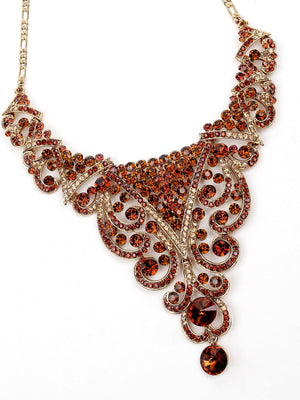 RUSTY BROWN AND GLOD STONES SET - Rajwada
