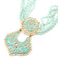 Sea green stunning beaded necklace for women - Rajwada