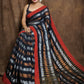 Rajwada Black Woven Cotton Saree With Unstitched Blouse for Women