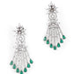 Shinny Crystal And Emerald Embellished Necklace With Earrings - Rajwada