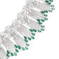 Shinny Crystal And Emerald Embellished Necklace With Earrings - Rajwada
