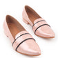 Rajwada Women Blush Pink Patterned Flat Loafers