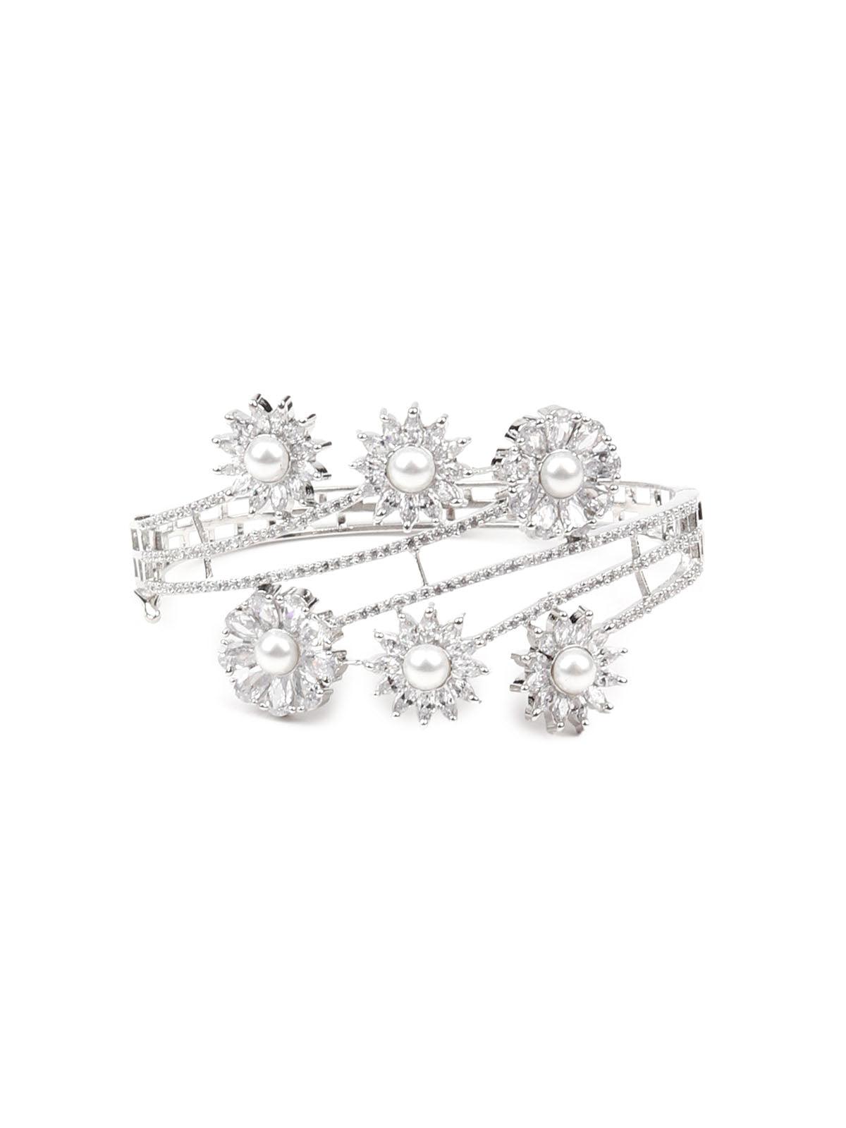 Silver diamanté gorgeous bracelet - Rajwada