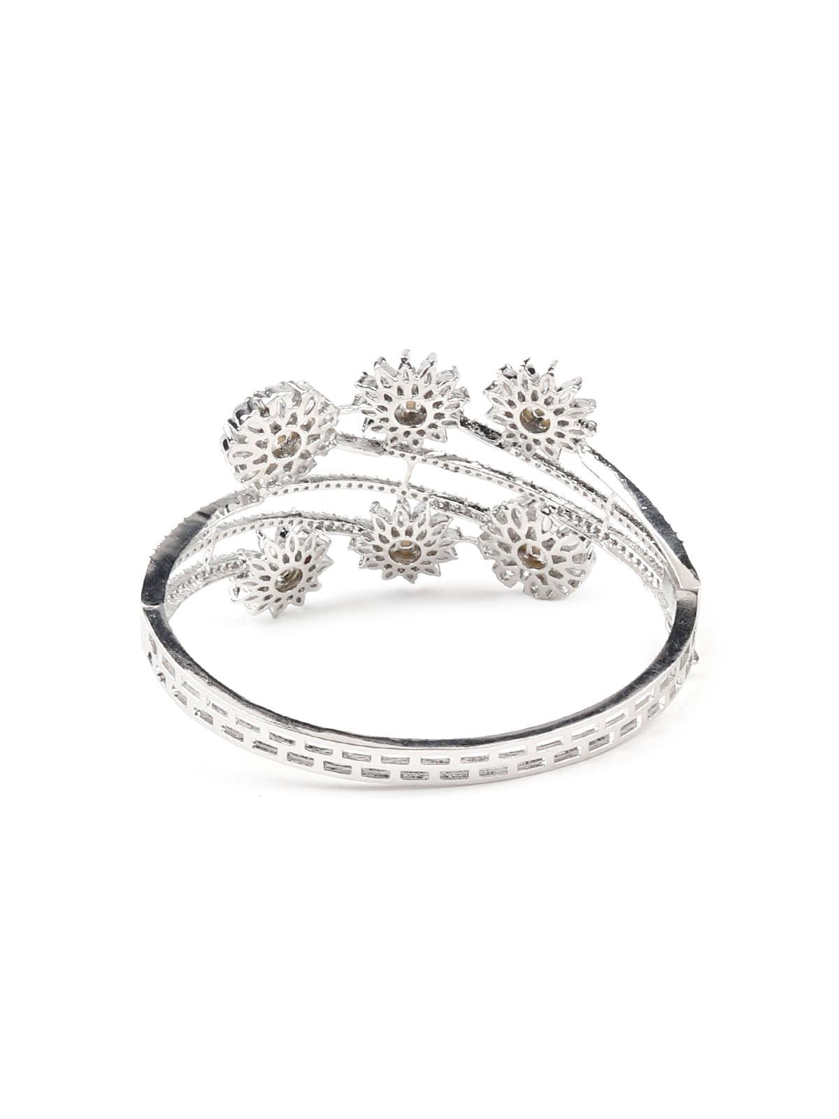 Silver diamanté gorgeous bracelet - Rajwada
